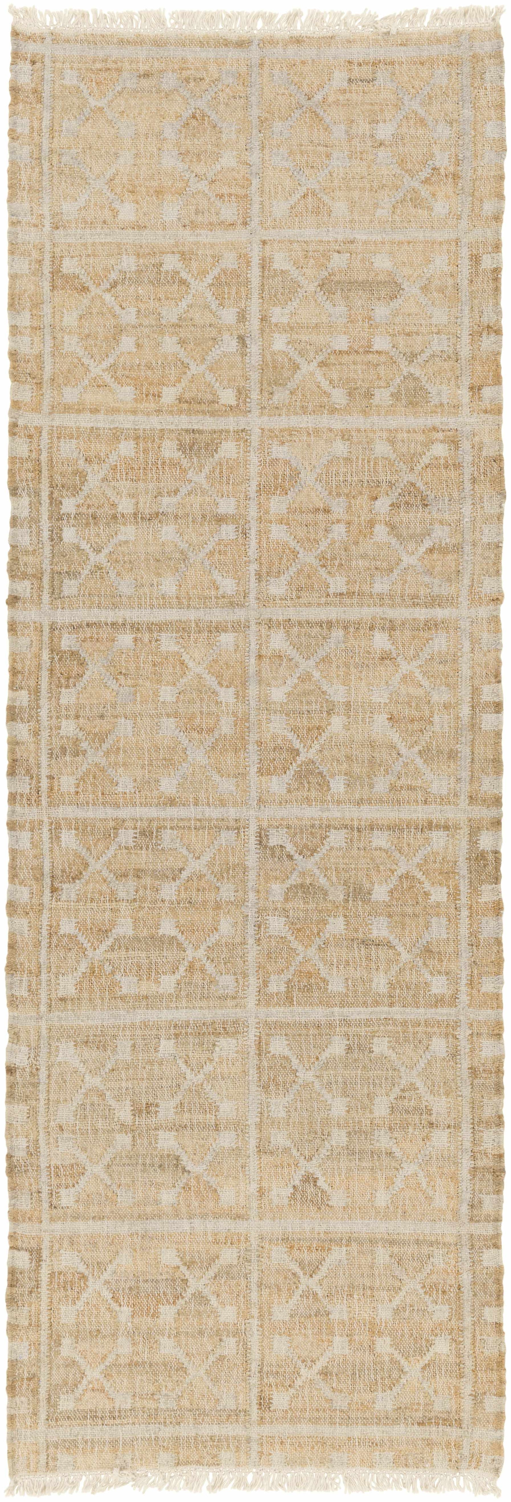 Rice Handcrafted Fringed Jute Carpet - Ornate Home