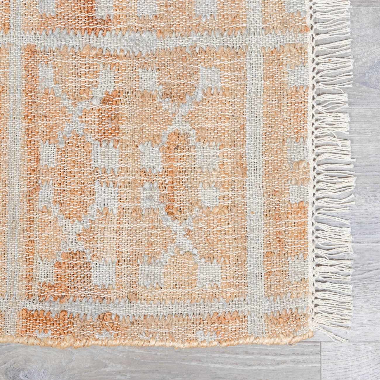 Rice Handcrafted Fringed Jute Carpet - Ornate Home