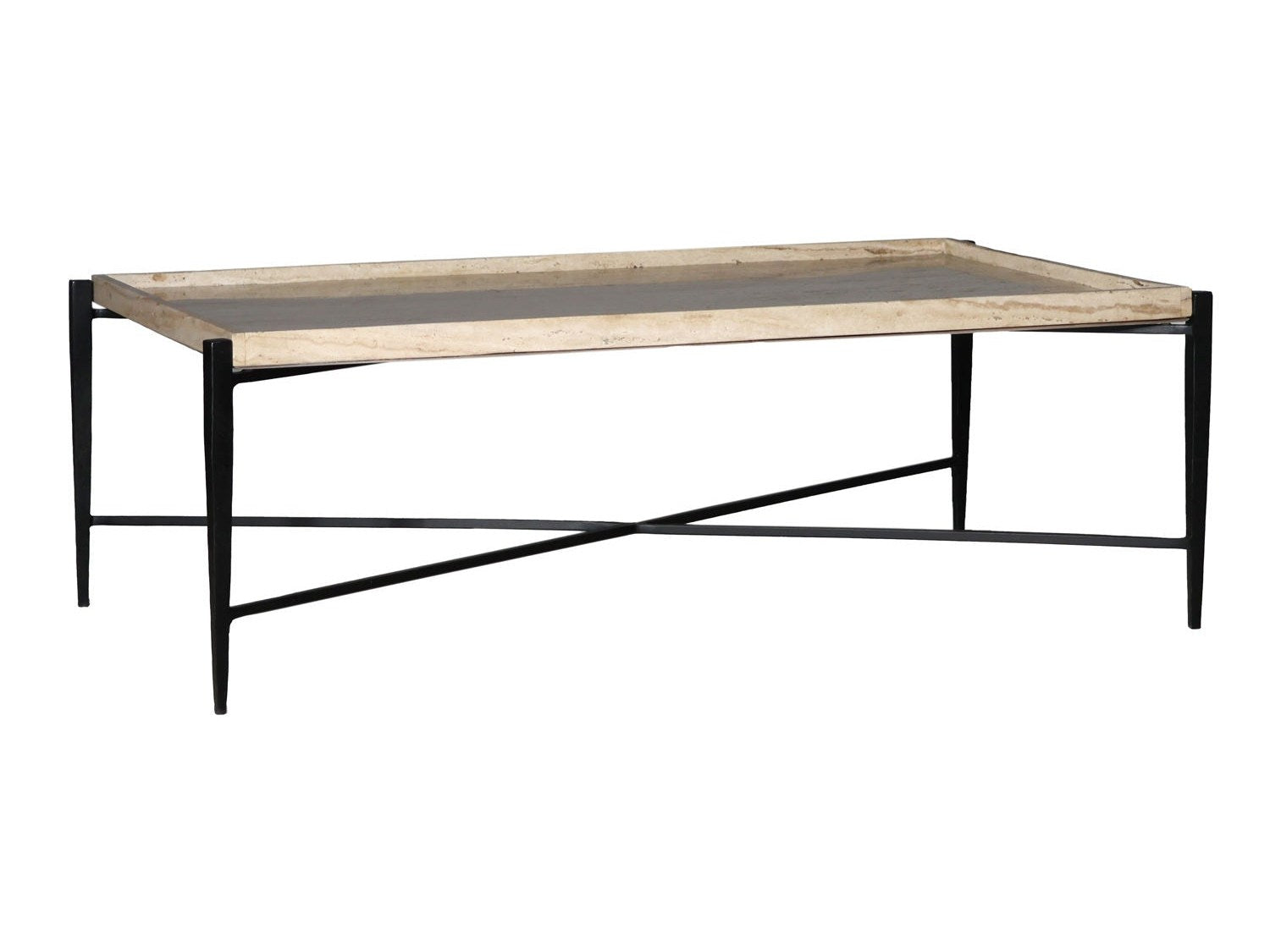 Rice Natural/Black Coffee Table - Ornate Home