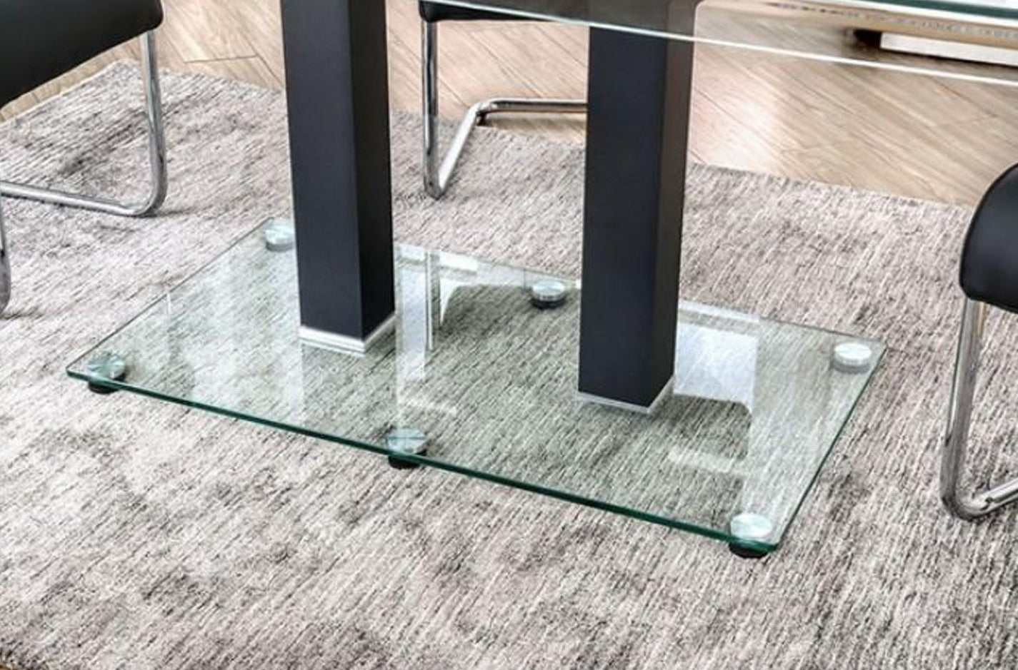 Richfield Black & Chrome Dining Table - Ornate Home