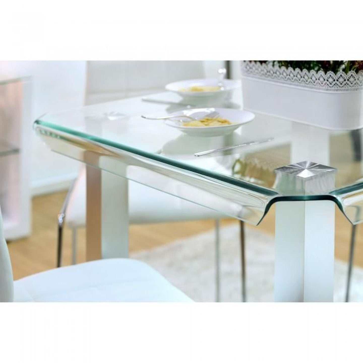 Richfield White & Chrome 5pc Counter Height Dining Room Set - Ornate Home