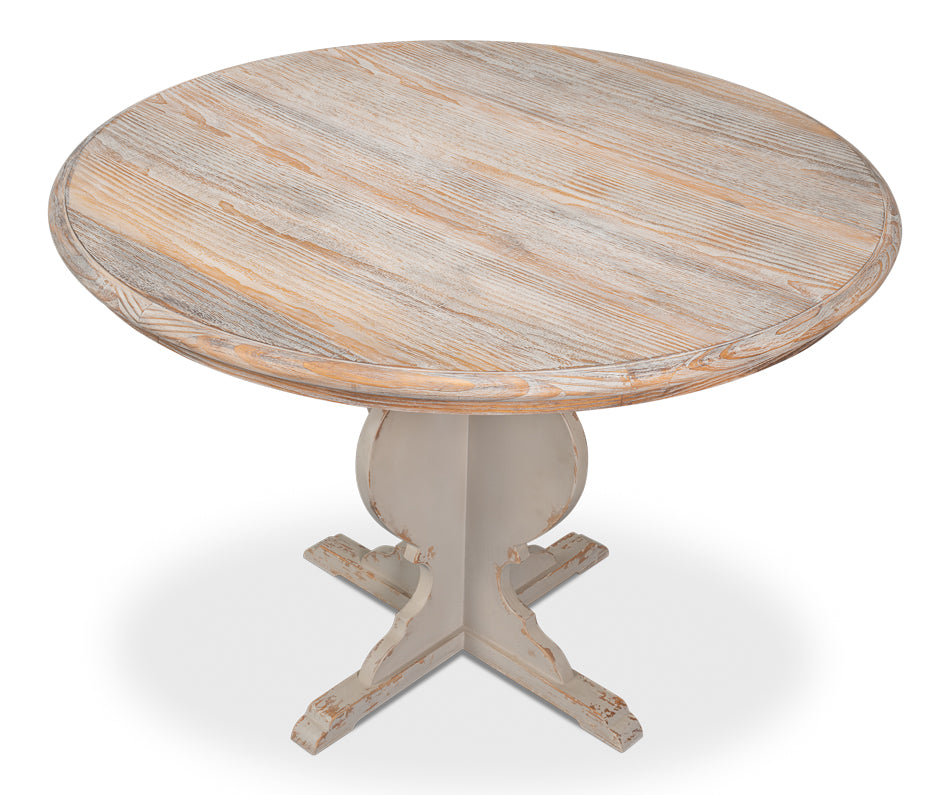 Richmond Natural/Antique White Round Bistro Table - Ornate Home