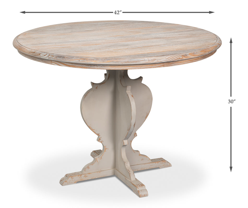 Richmond Natural/Antique White Round Bistro Table - Ornate Home