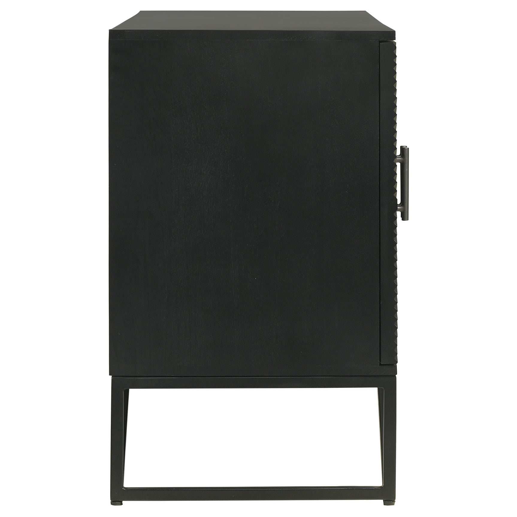 Riddell Matte Black 3-door Accent Cabinet - Ornate Home