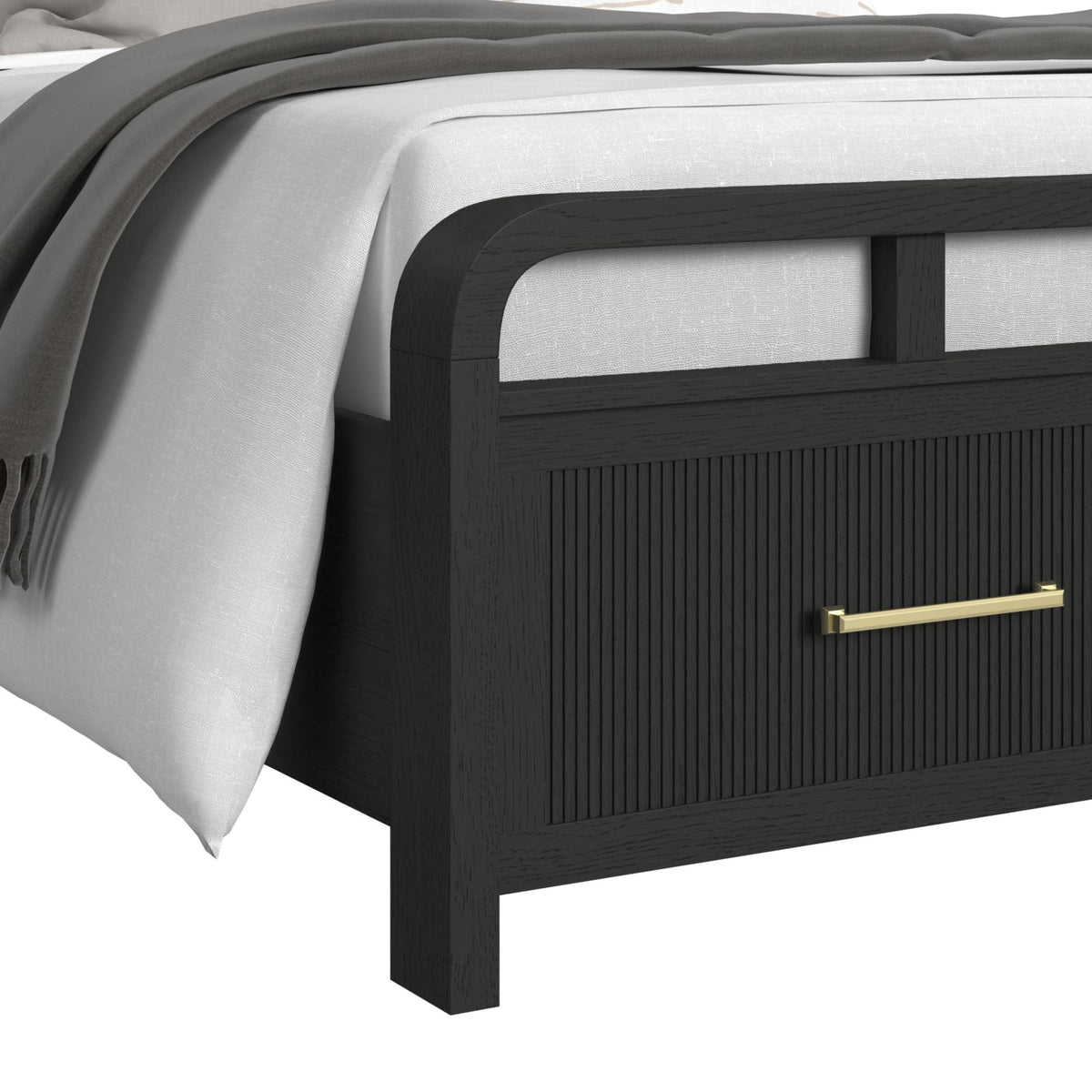 Ridgemont Black 3-Piece King Storage Bedroom Set with 2 Nightstands - Ornate Home