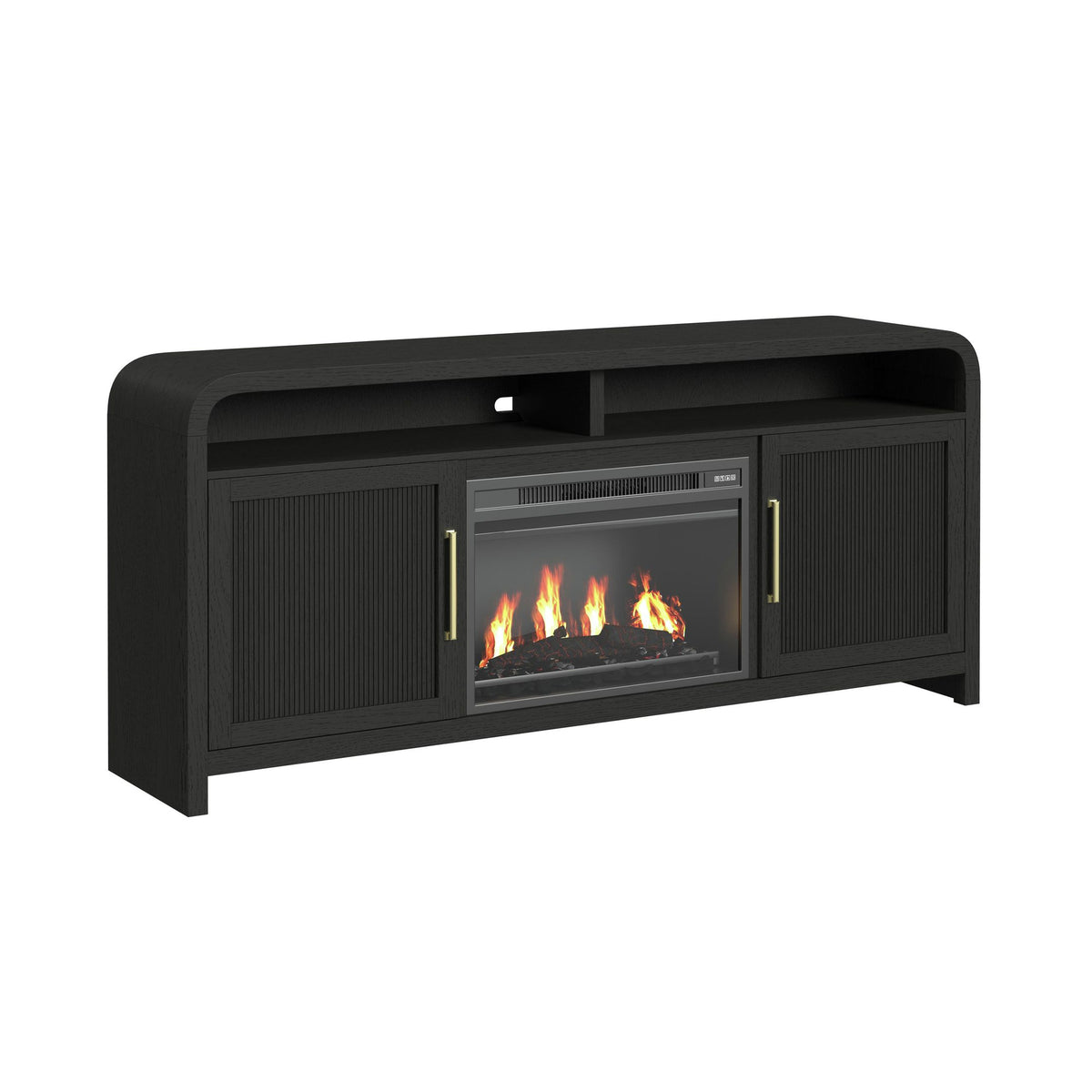 Ridgemont Black 4-Piece Entertainment Center with 70" TV Console - Ornate Home