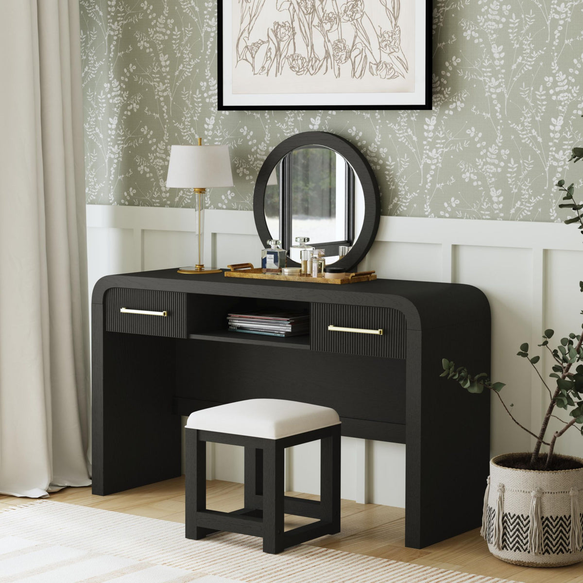 Ridgemont Black with Grain Dressing Table - Ornate Home