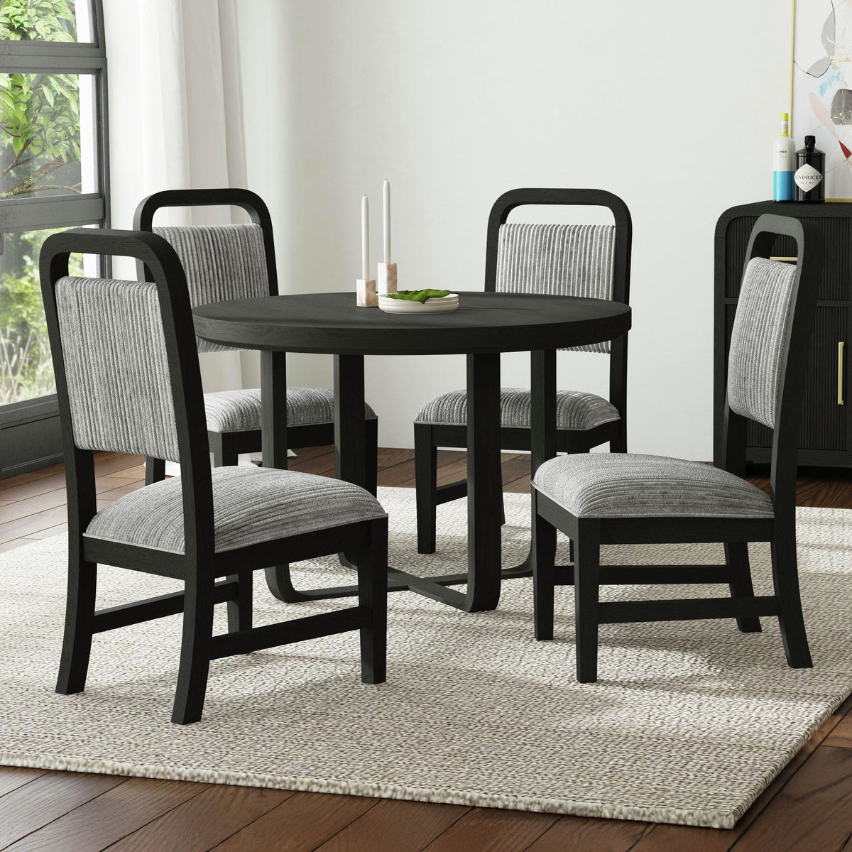 Ridgemont Black with Grain/Grey Dining Side Chair (Set of 2) - Ornate Home