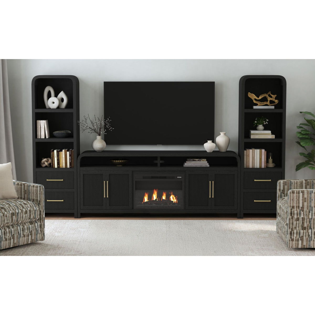 Ridgemont Black with Grain Side Piers - Ornate Home