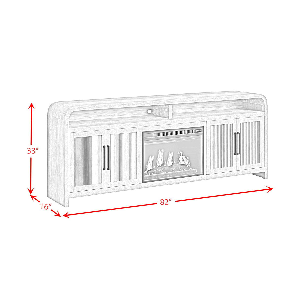 Ridgemont Natural 82" TV Console with 23" Fireplace Insert (Ships in 2 Boxes) - Ornate Home