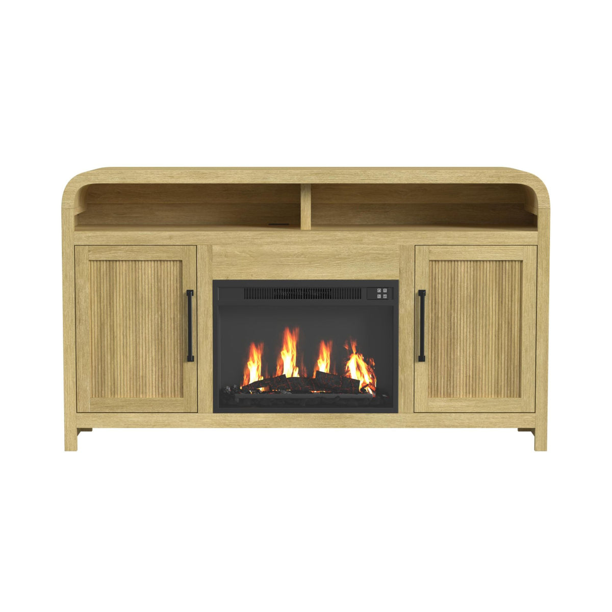 Ridgemont Natural Complete 60" Fireplace Cabinet - Ornate Home
