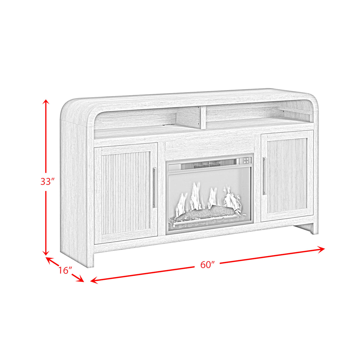 Ridgemont Natural Complete 60" Fireplace Cabinet - Ornate Home