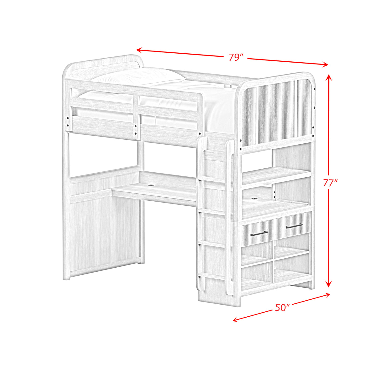 Ridgemont Natural Loft Bed Bunk Bed - Ornate Home