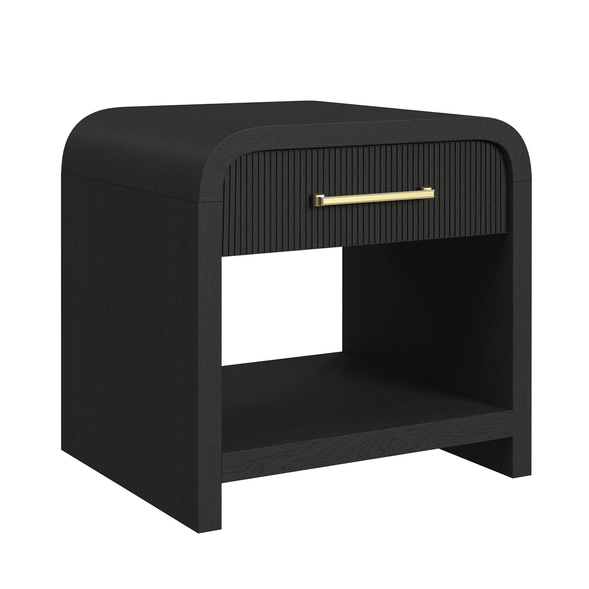 Ridgemont Black with Grain End Table with USB