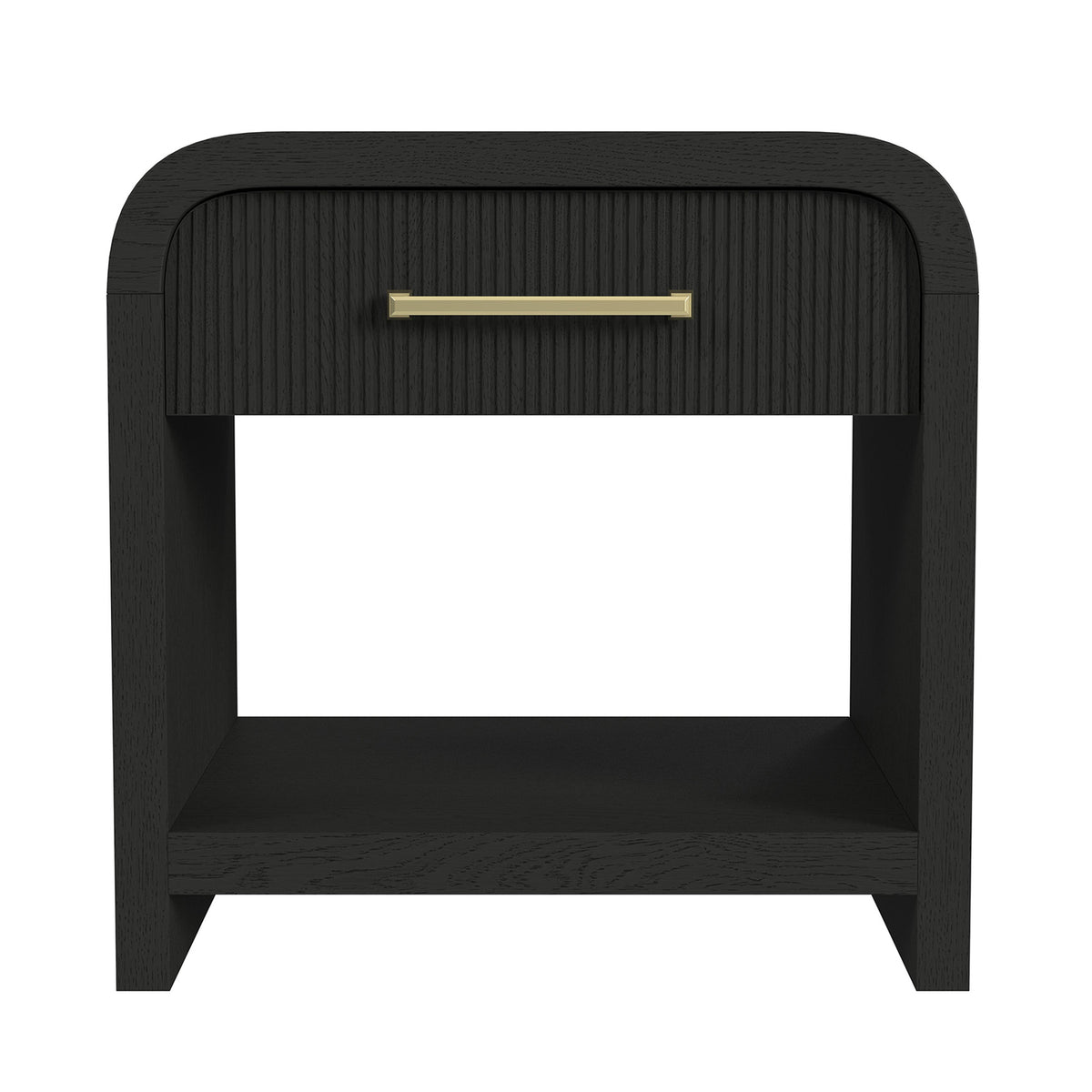 Ridgemont Black with Grain End Table with USB