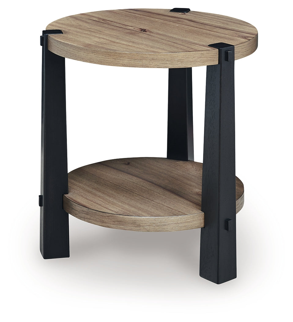 Ridgester Light Brown/Black End Table (Online Special Price) - Ornate Home