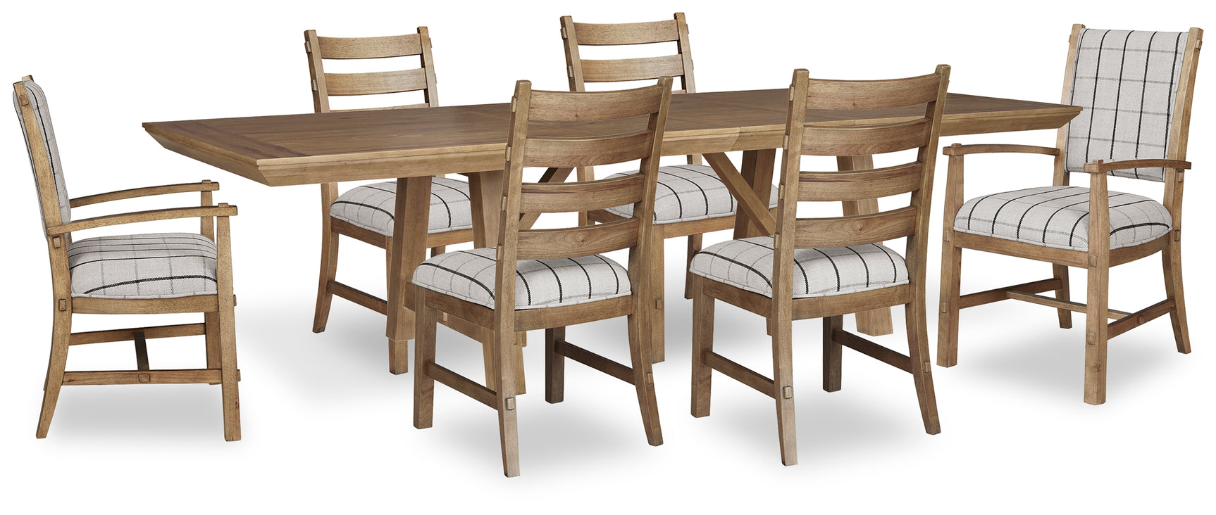 Ridgester Light Brown Extension Dining Table, 2 Arm Chairs and 4 Side Chairs (Online Special Price) - Ornate Home