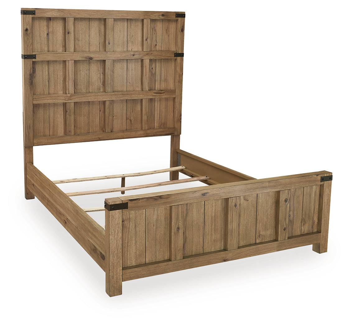 Ridgester Light Brown Queen Panel Bed - Ornate Home