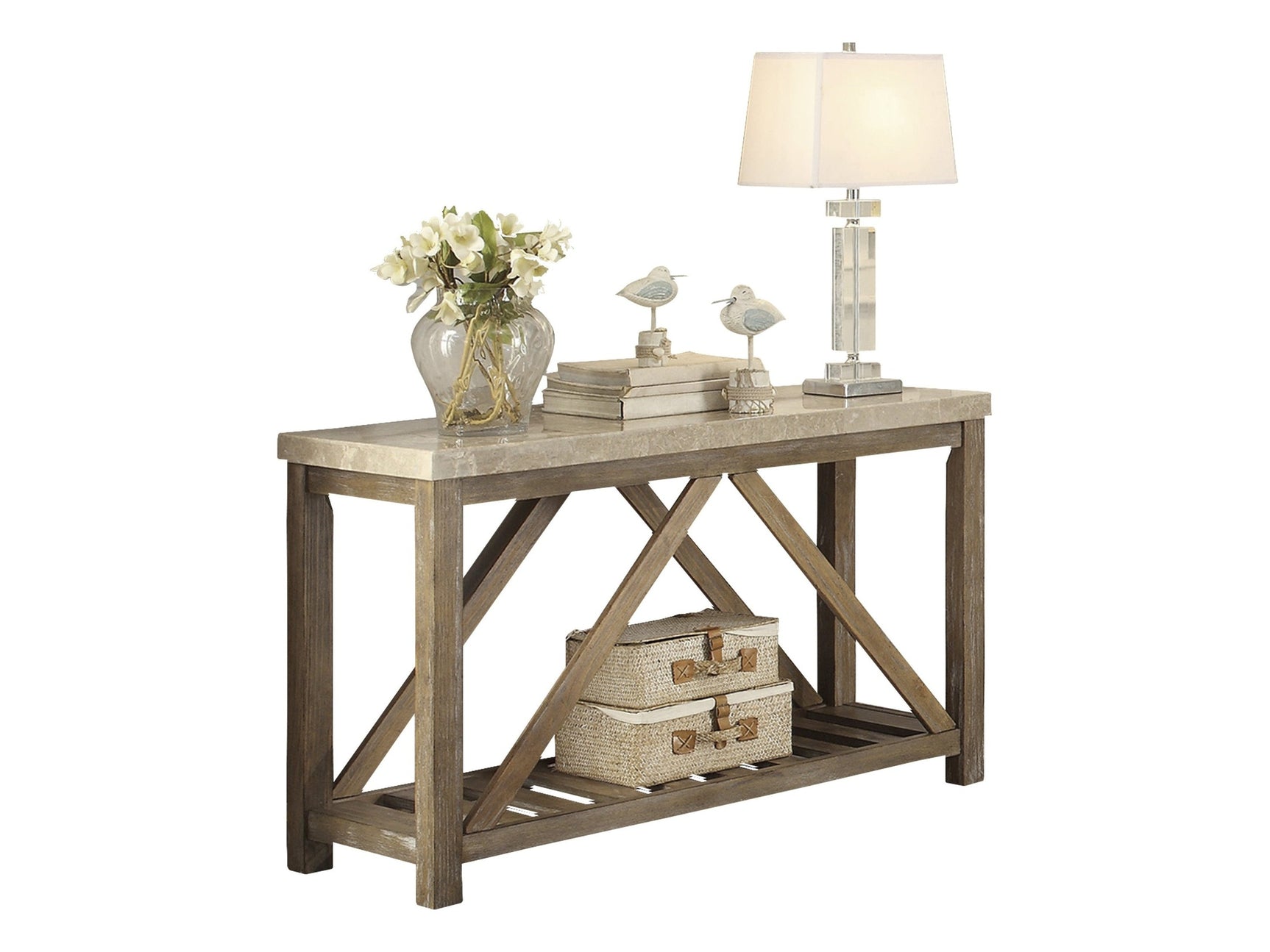 Ridley Weathered Natural Sofa Table - Ornate Home