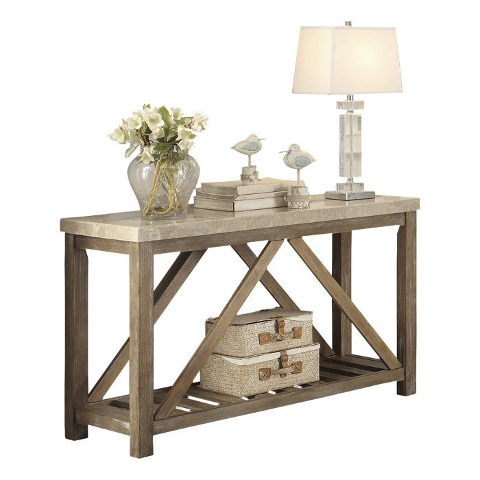 Ridley Weathered Natural Sofa Table - Ornate Home