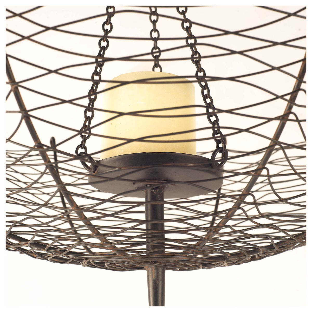 Rihanna Black Large Metal Umbrella Candle Holder Lantern - Ornate Home