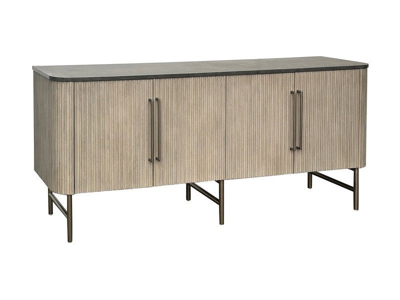 Riley Gray/Black Four-Door Sideboard - Ornate Home