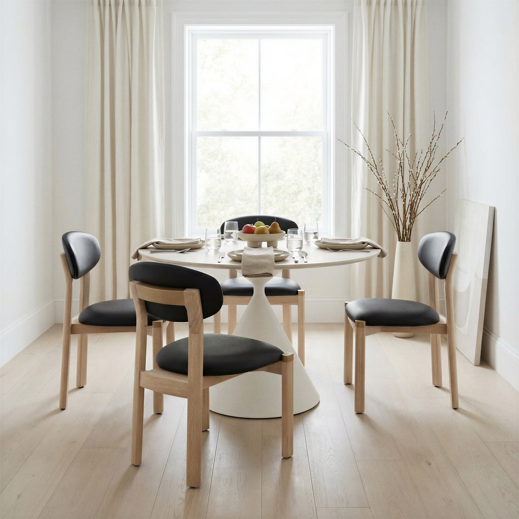 Rilou Black & Natural Dining Chair (Set of 2)