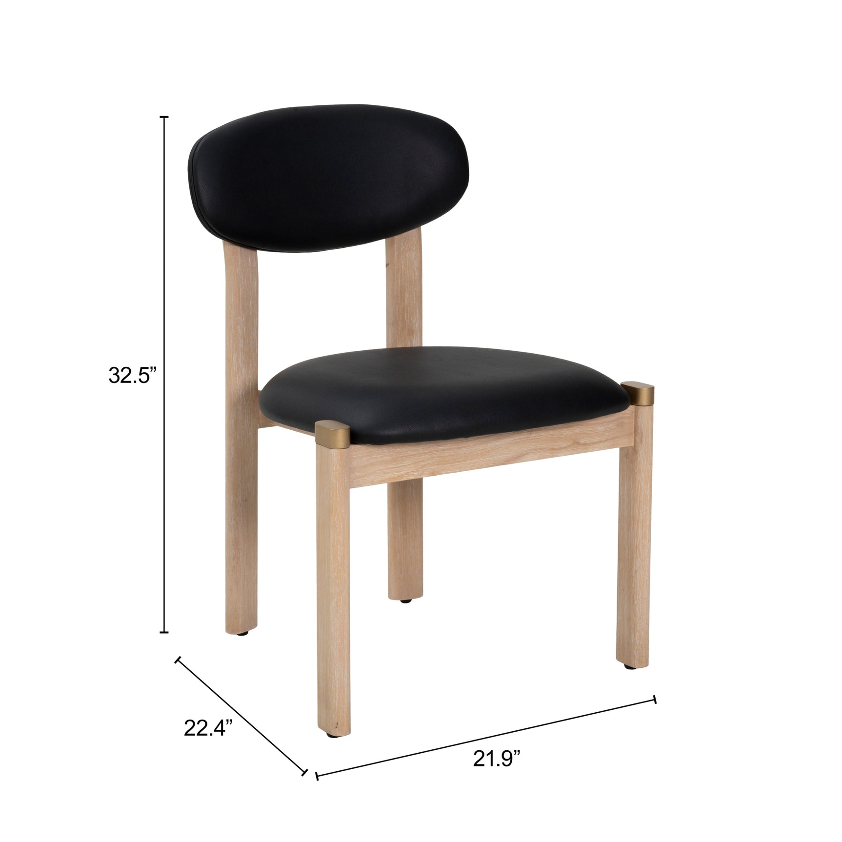 Rilou Black & Natural Dining Chair (Set of 2)