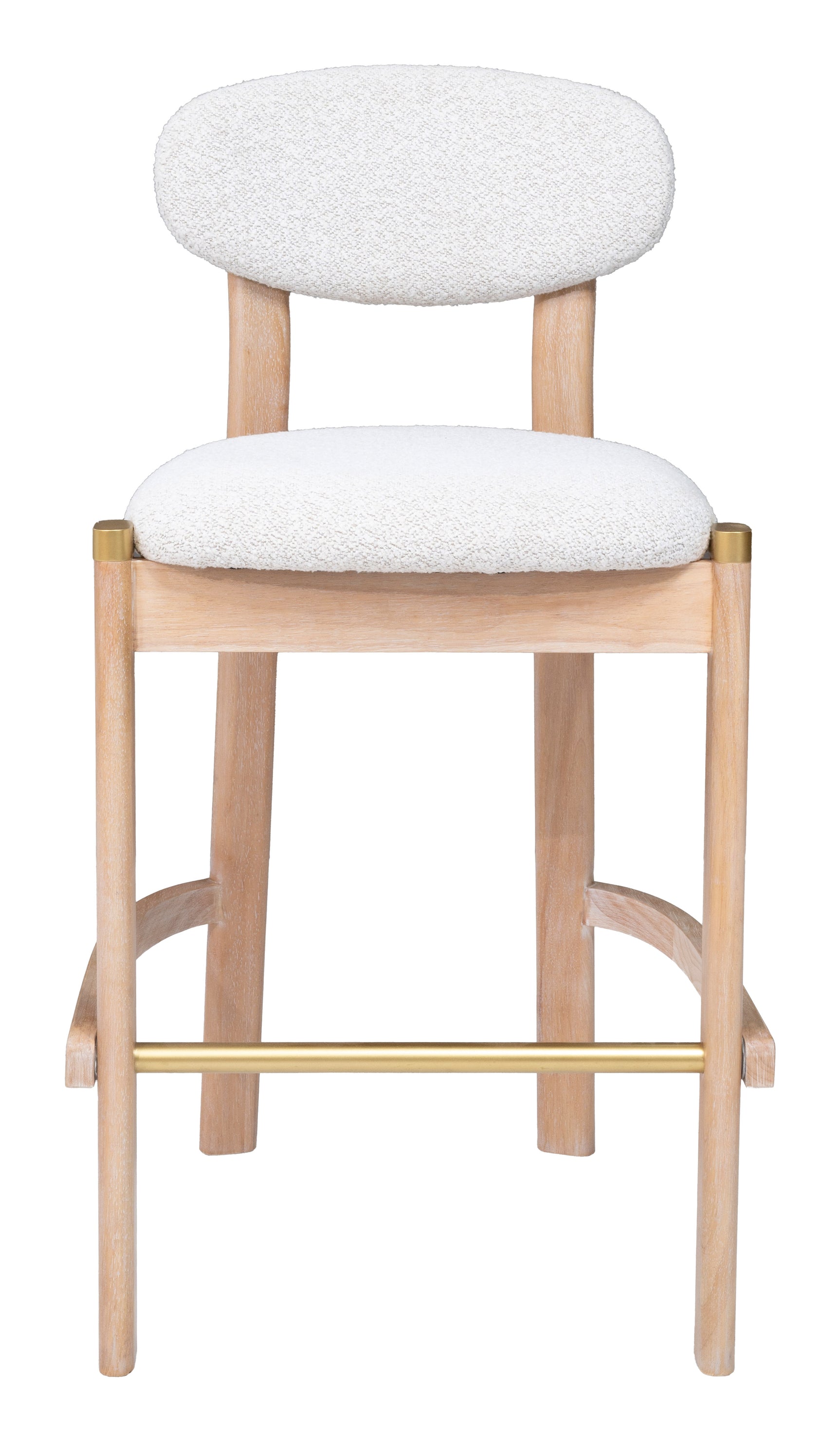 Rilou White & Natural Barstool (Set of 2) - Ornate Home