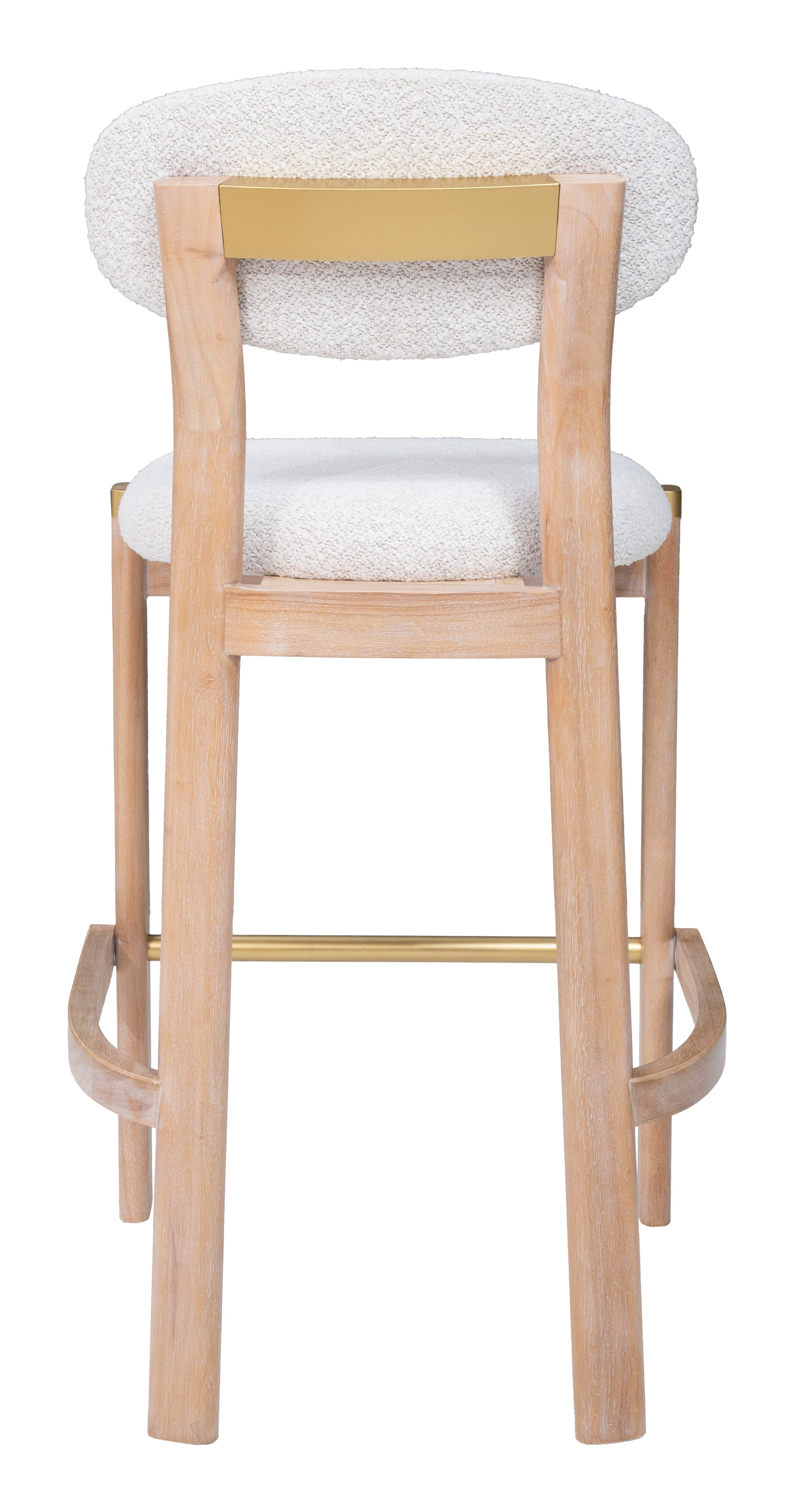 Rilou White & Natural Barstool (Set of 2) - Ornate Home