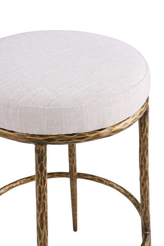 Rilva Matte Gold Backless Round Counter Height Stool - Ornate Home
