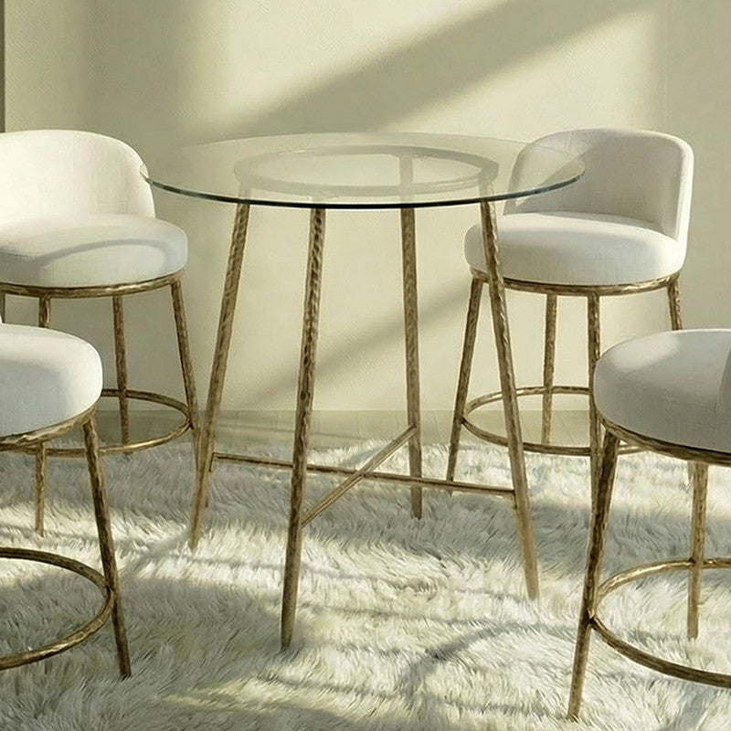 Rilva Matte Gold Counter Height Table - Ornate Home