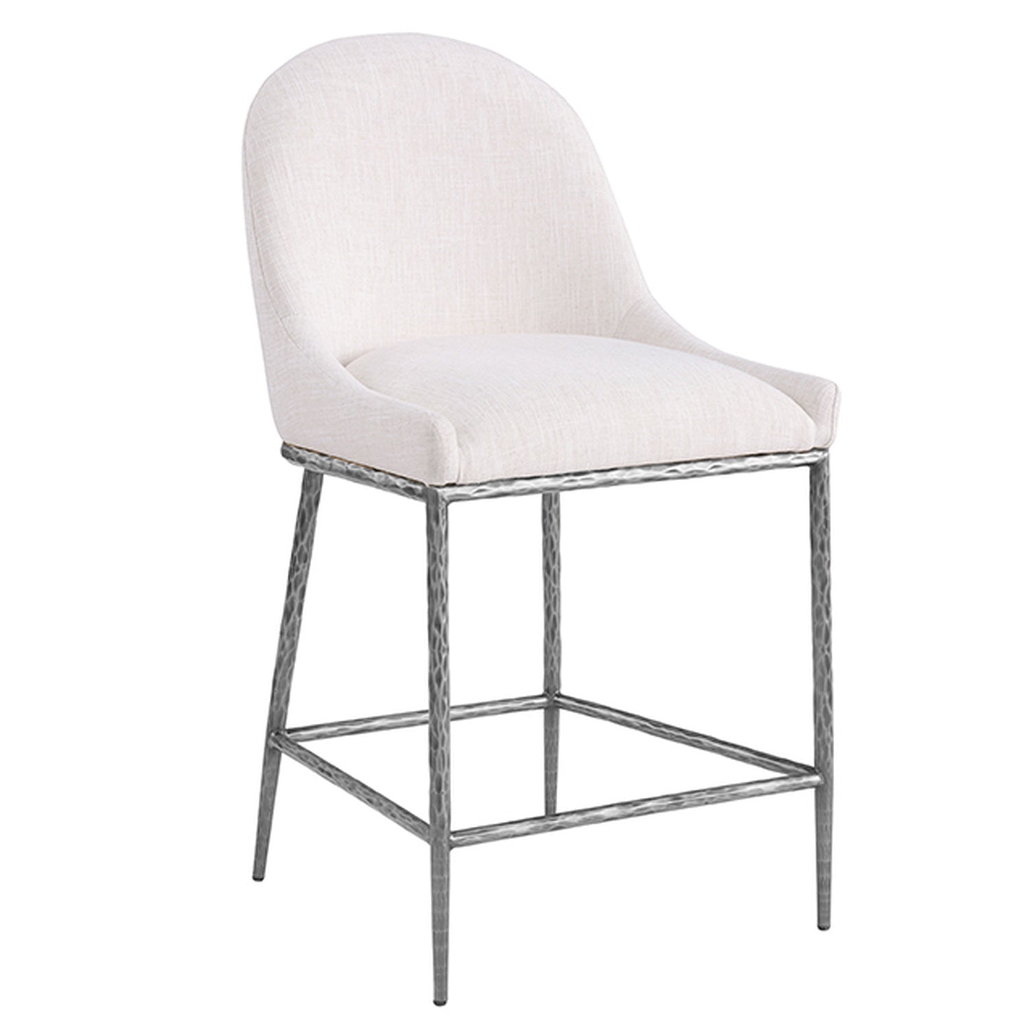 Rilva White/Gunmetal Counter Height Stool - Ornate Home