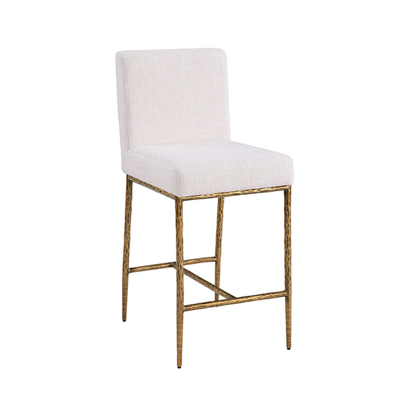 Rilva White/Matte Gold Counter Height Stool - Ornate Home