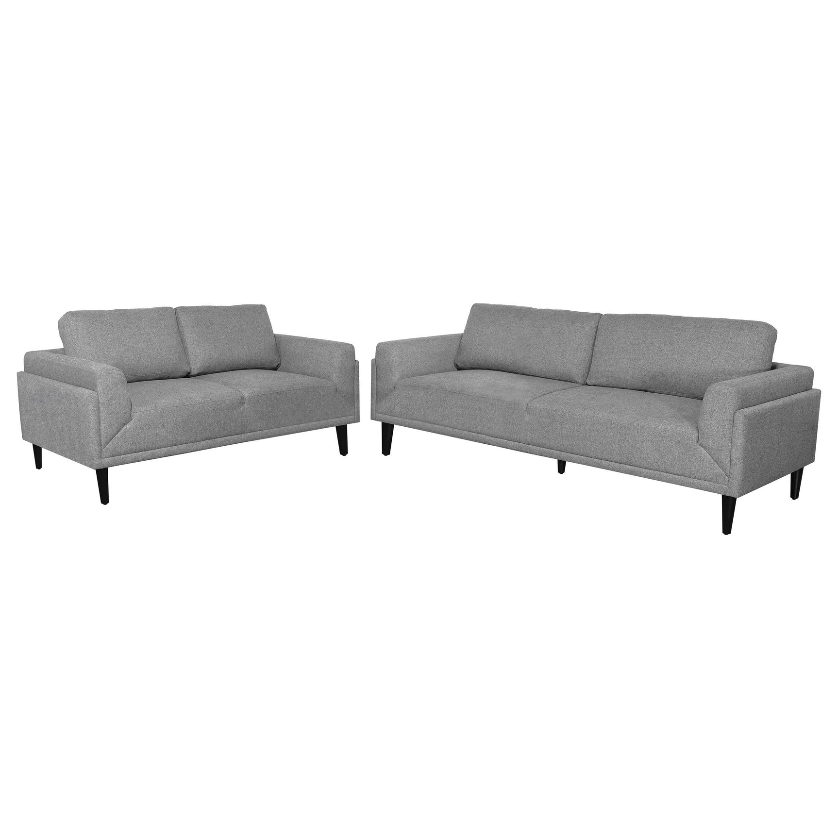 Rilynn Grey 2-piece Upholstered Track Arm Sofa Set - Ornate Home