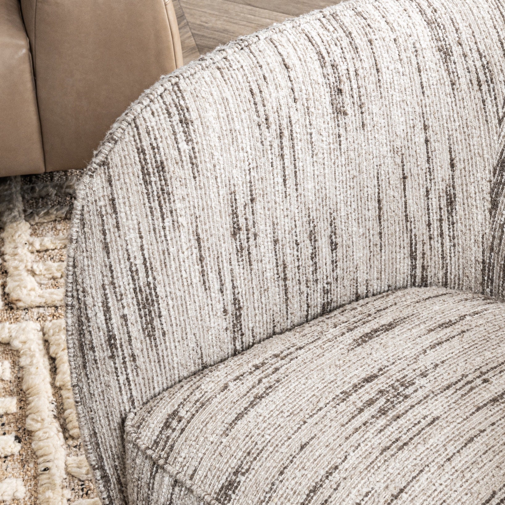 Rinner Cocoa Cream Swivel Chair - Ornate Home