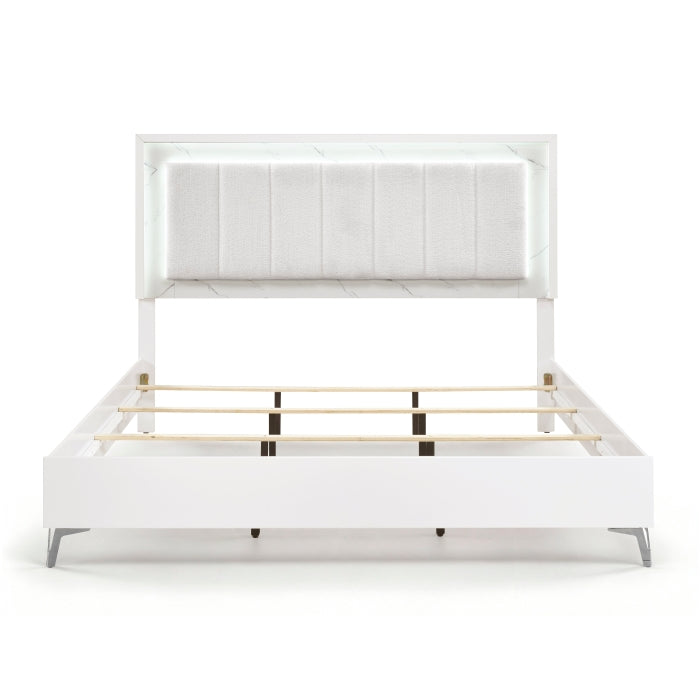 Ripple White California King Bed - Ornate Home