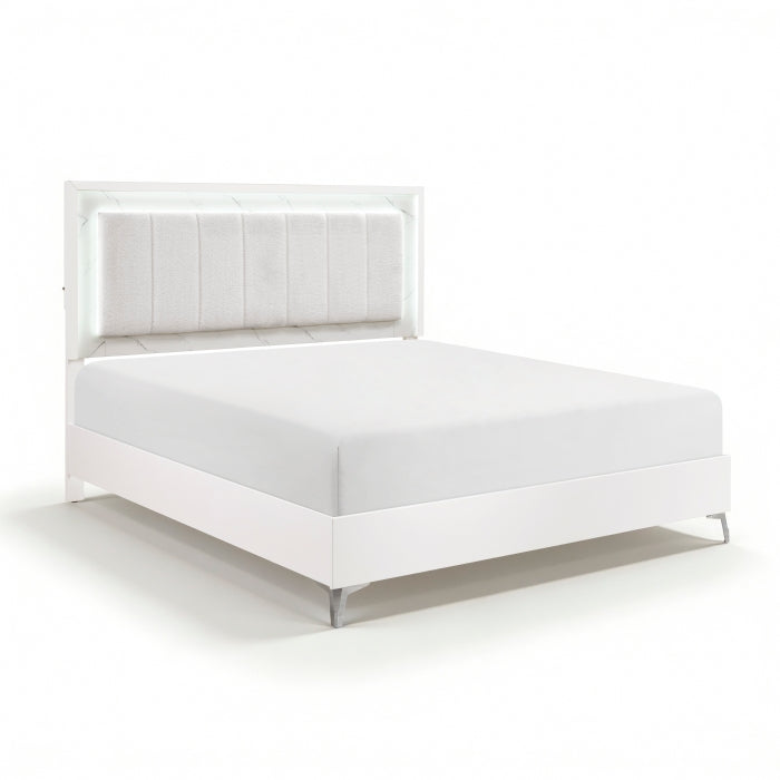 Ripple White California King Bed - Ornate Home