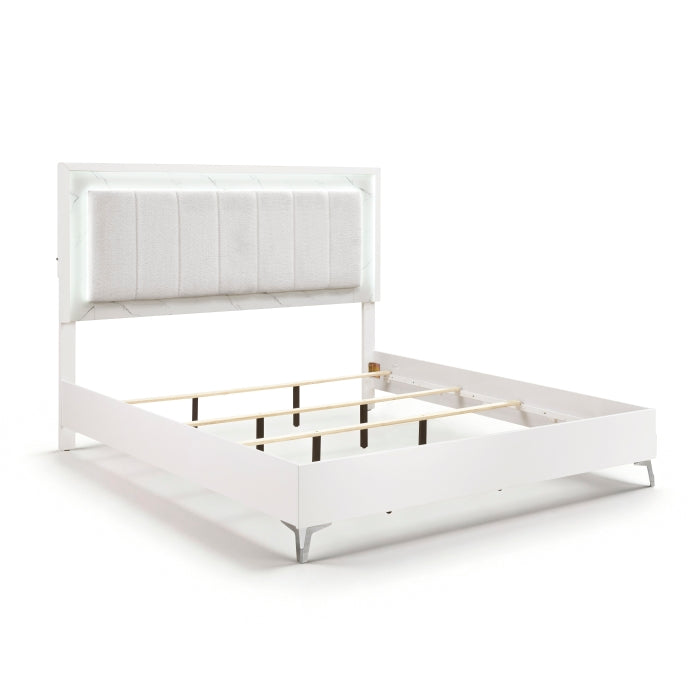 Ripple White California King Bed - Ornate Home