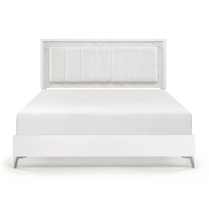Ripple White California King Bed - Ornate Home
