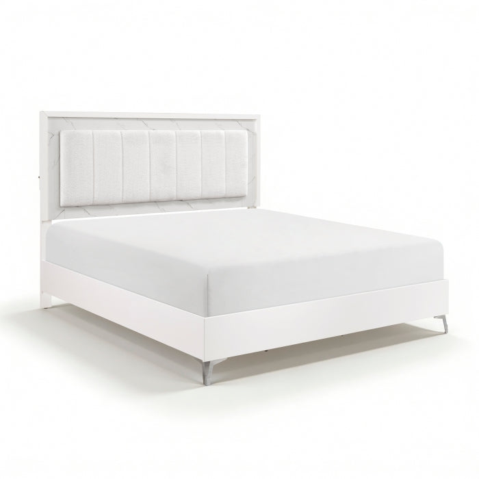 Ripple White California King Bed - Ornate Home