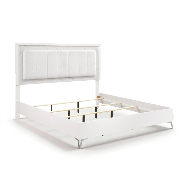 Ripple White California King Bed - Ornate Home