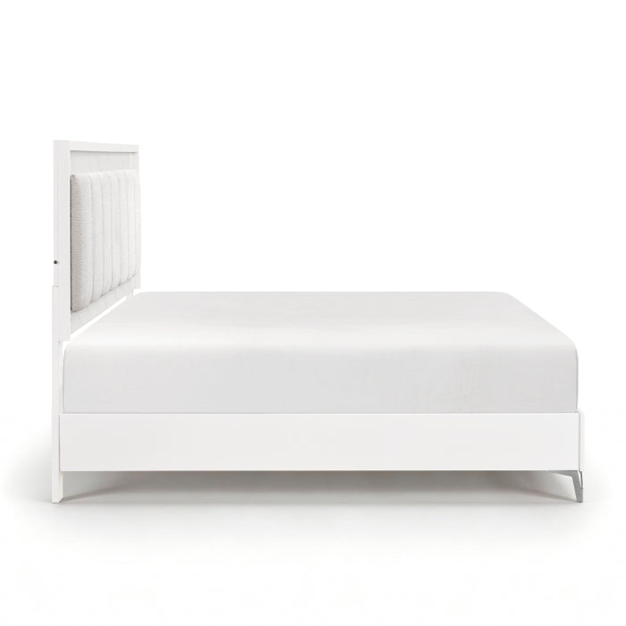 Ripple White California King Bed - Ornate Home