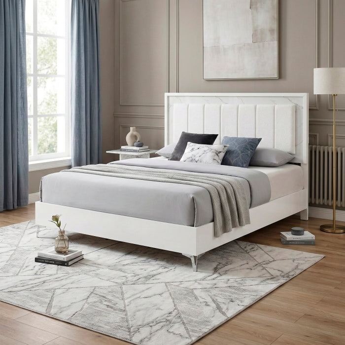 Ripple White California King Bed - Ornate Home