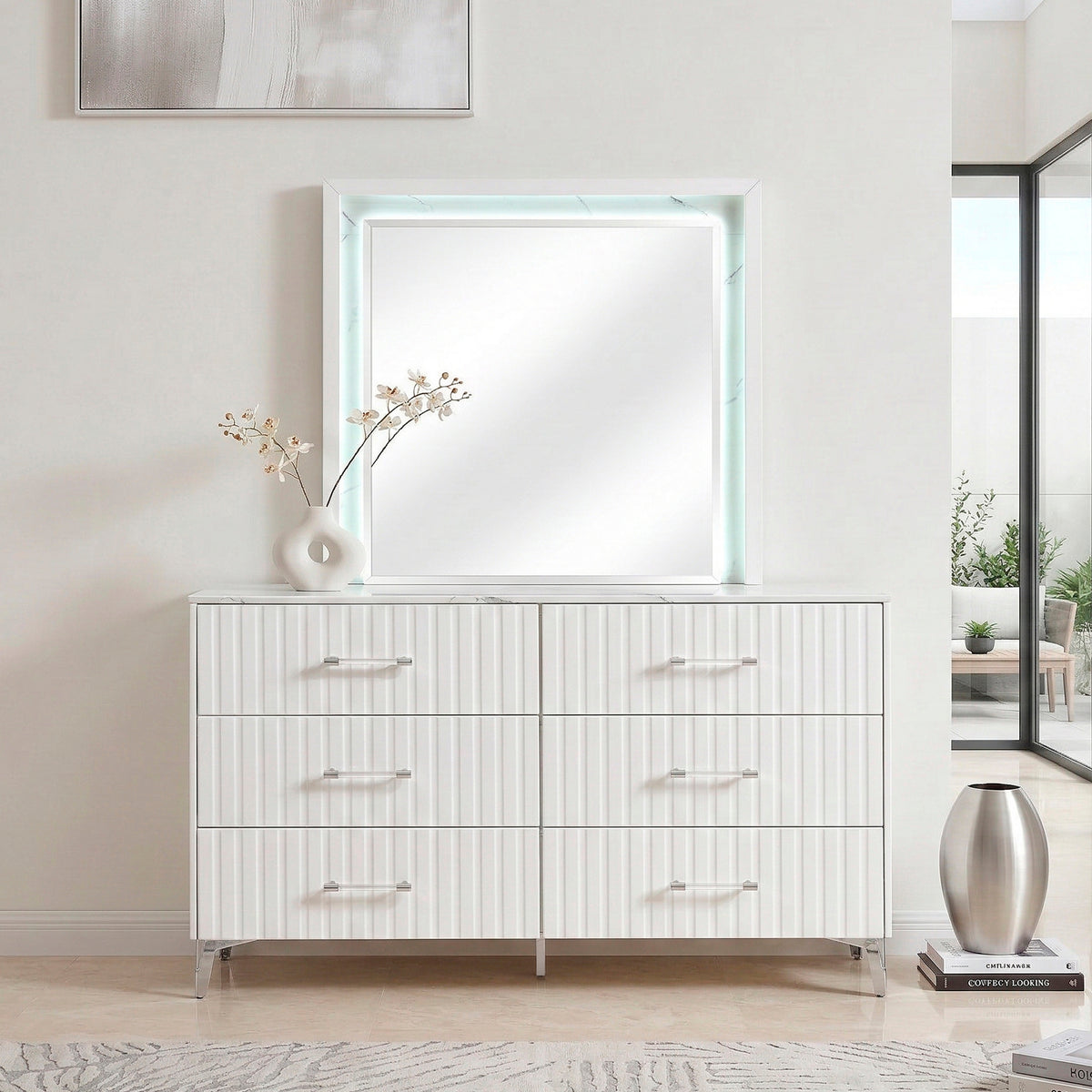 Ripple White Mirror - Ornate Home