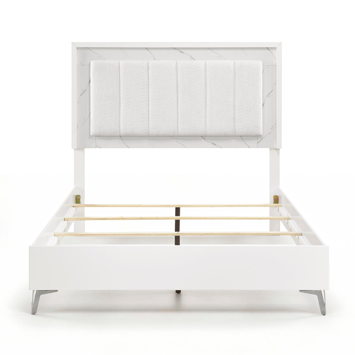 Ripple White Queen Bed - Ornate Home