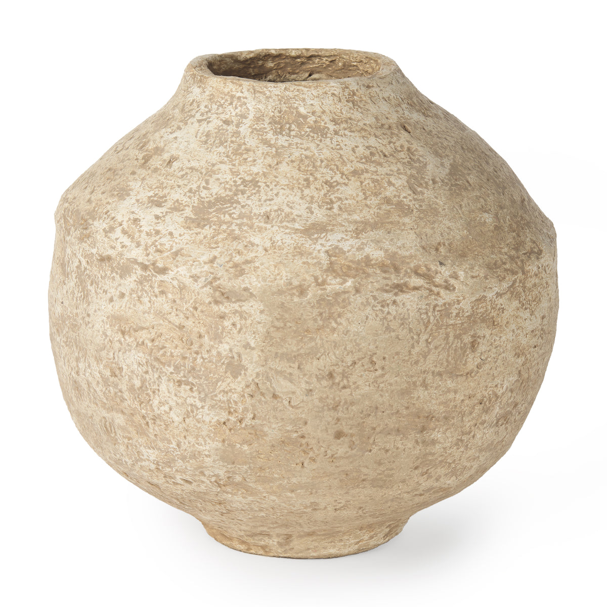 Ritu Beige Large Paper Mache Pot Vase - Ornate Home