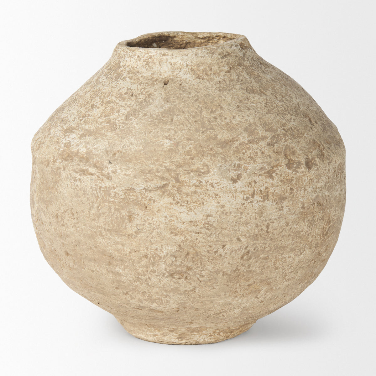Ritu Beige Large Paper Mache Pot Vase - Ornate Home