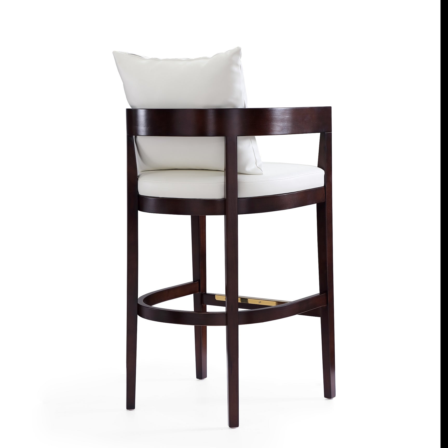 Ritz Barstool in Ivory and Dark Walnut (set of 2) - Ornate Home