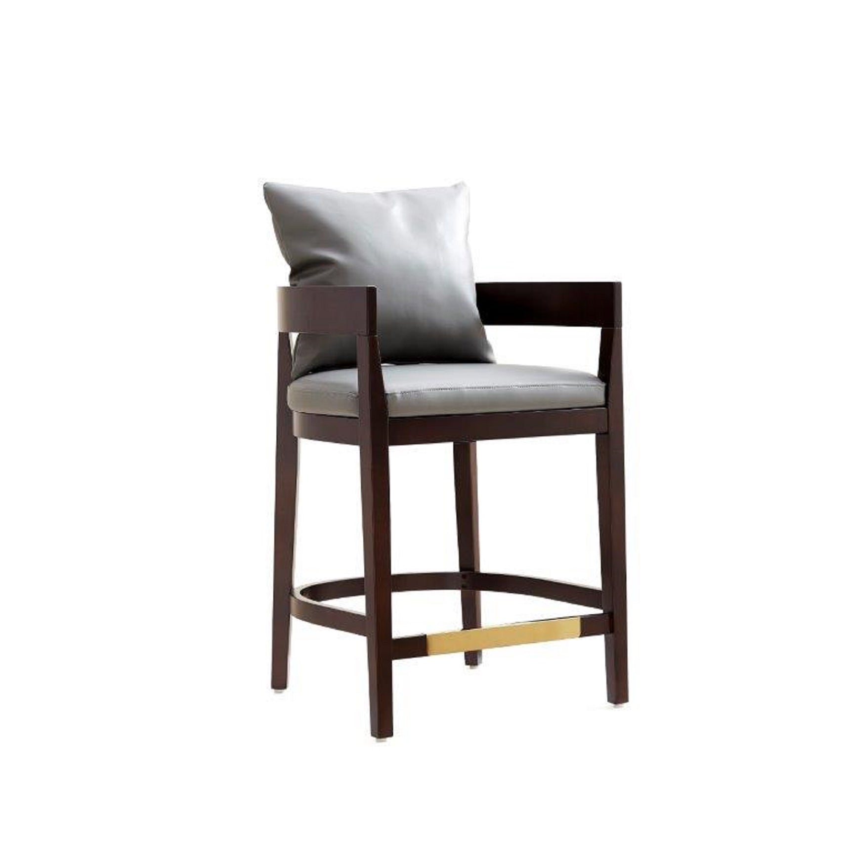 Ritz Counter Stool in Grey and Dark Walnut - Ornate Home